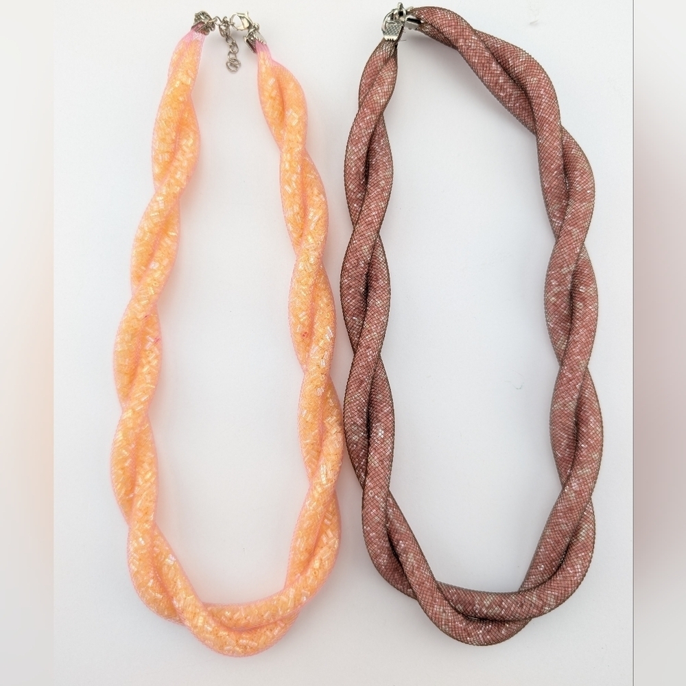 Vintage Austrian Crystal Mesh Necklaces